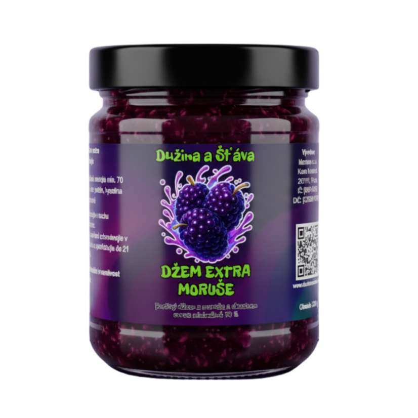 Morušový džem extra, 70 % ovoce, Dužina a Šťáva